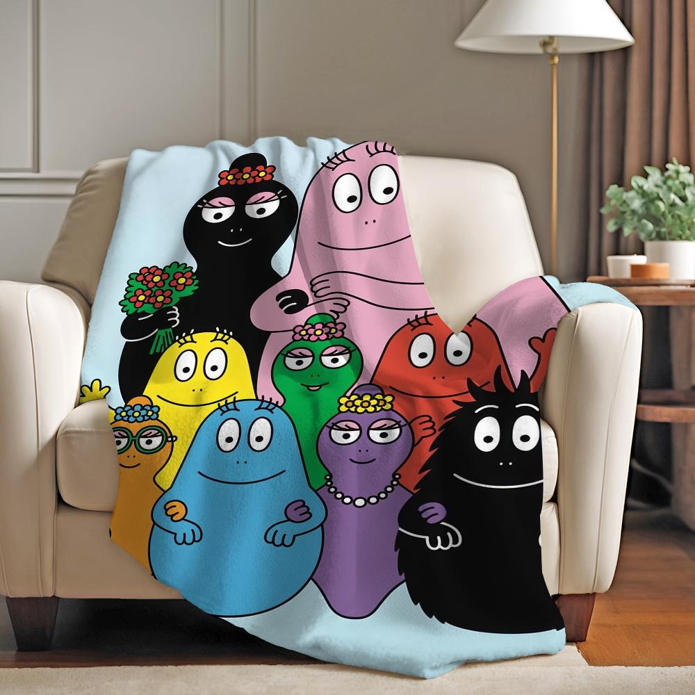 Cartoon Barbapapa Blanket Soft and Skin Friendly For Couch Bed Napping Bedspread All Seasons Comforter
