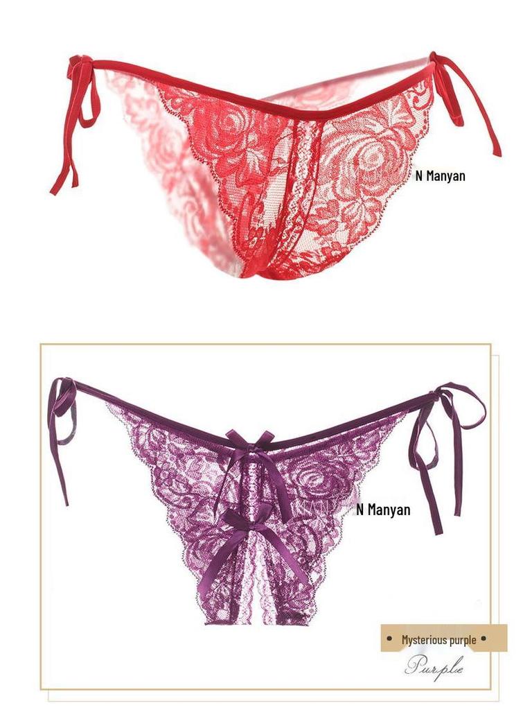Seductive Japanese Lace Open Crotch Panties Set