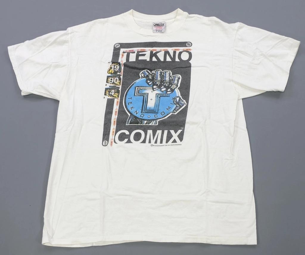 Rare Vintage ONEITA Tekno Comix 1994 Graphic T Shirt 90s Comics Manga White XL