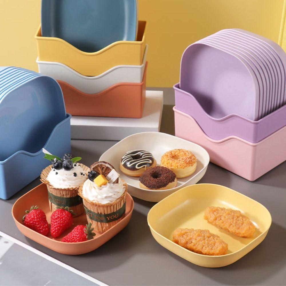 10PCS Random Color Multifunctional Dish Multicolor Snack Dish Candy Plate  Home Kitchen