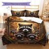 Autumn leavesanimals Pattern Bedding Quilt Set Quilt Cover Pillowcase Home Decoration Birthday Gift (1 * duvet cover + 2 * pillowcase, without core)