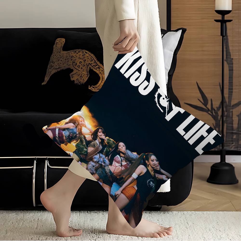 Kpop KKiss of Life Pillow Gift Home Office Decoration Bedroom Sofa Car Cushion Cover Case X