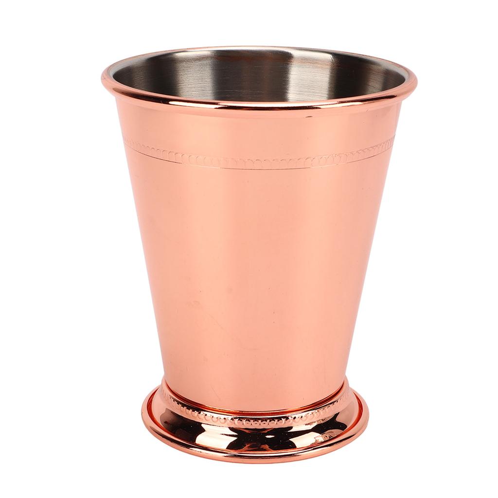 Julep Cup Stainless Steel Elegant Retro High Stability Beaded Mint Julep Cup for Home Rose Gold