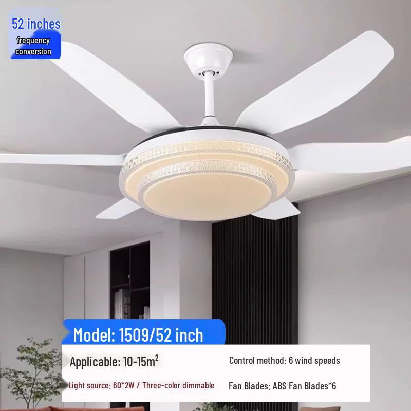 52 Smart Ceiling Fan with Light, Inverter Motor for Living & Dining Rooms