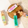 Wooden Rattle Montessori Toy Hand Puzzle Hand-on Develop Ability Toy Children Christmas Animal Rotating Puzzle Educational Toy