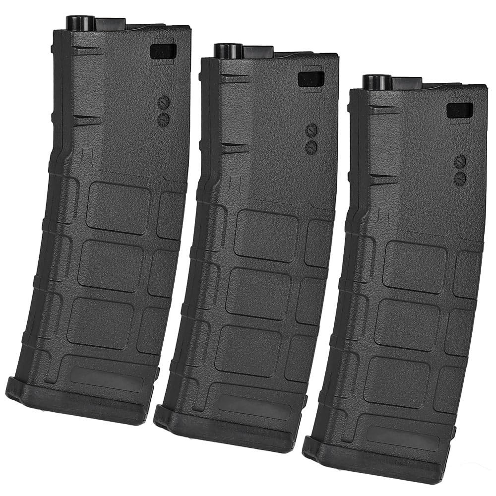CYMA Polymer Magazines for M4 Series Airsoft Airsoft Guns, PMAG 30, 160 Rounds, Spring-Fed, Black (Pack of 3)