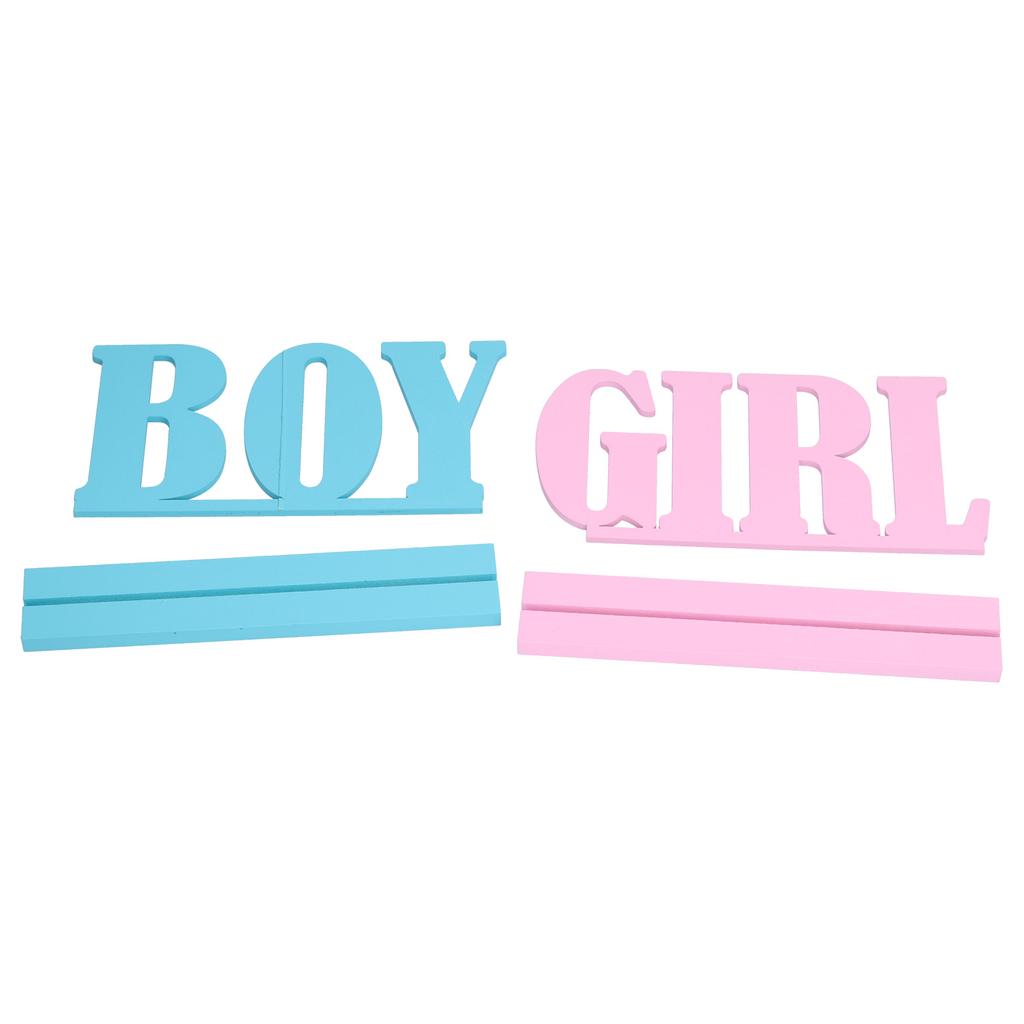 Geschlechtsenthüllung Tischdekorationen Holz Junge Mädchen Holzschilder für Babyparty Geschlechtsenthüllung Partyzubehör