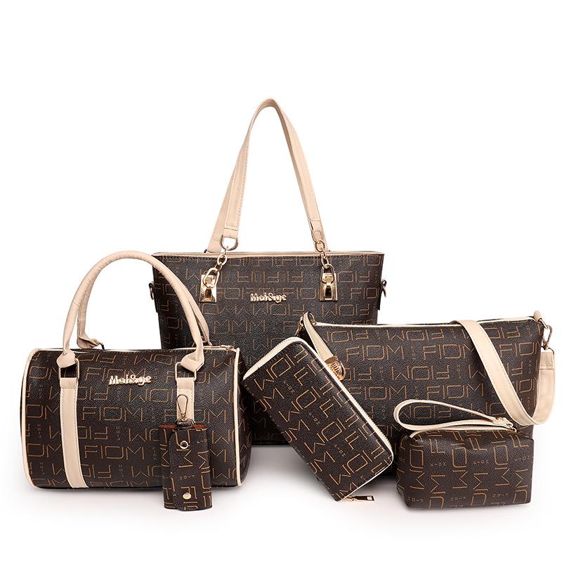 Women's bag new trendy large-capacity fashion portable one shoulder oblique span mother and child bag six-piece bag fashion