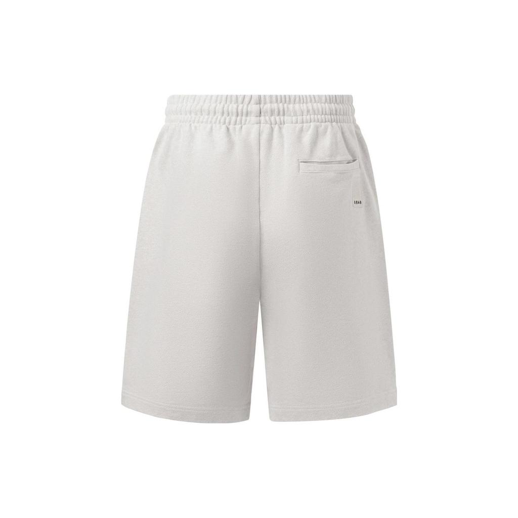 Li Ning Vital Essential Solid Color Loose Drawstring Shorts Men Shorts Light-Gray AKST063-1