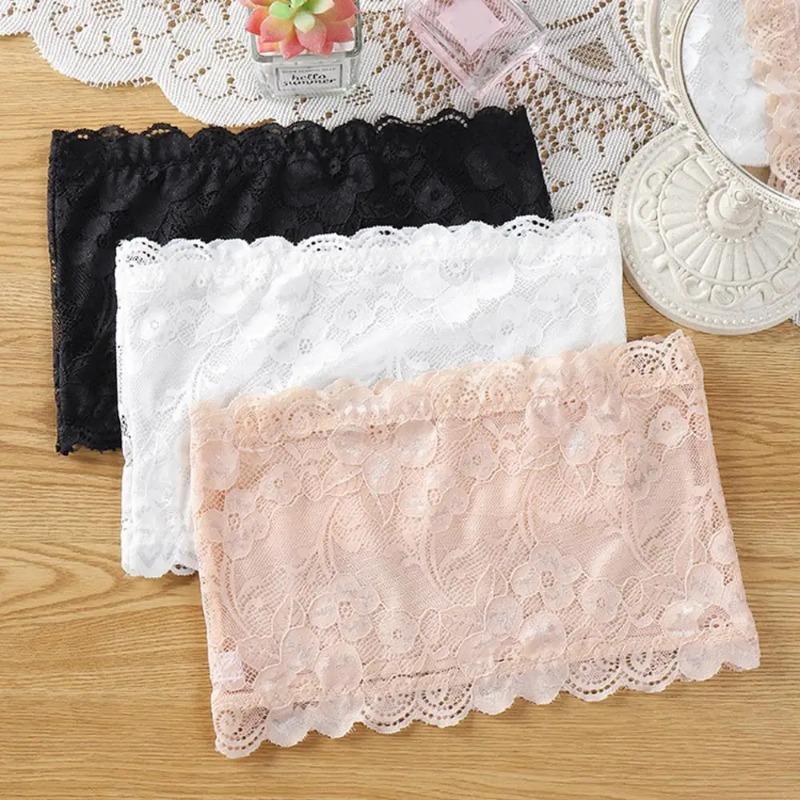 Summer Breathable Invisible Strapless Chest Lady's Sexy Strapless Crop Top Bra Comfortable Underwear Brassiere  Lace Tube Tops