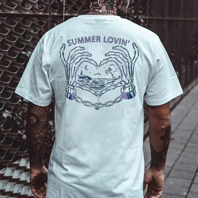 Punk Rock Skull Tshirt Fashion Tough Guy T Shirt Harajuku Heavy Metal Rock Tops Summer Street Hip-Hop Tee Ropa Hombre