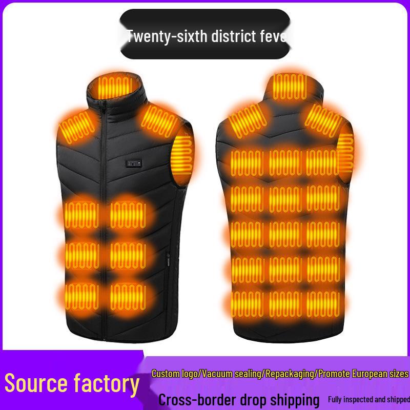 Unisex Smart Heated Vest with Temperature Control - Winter Warmth, Cotton, Plus Size