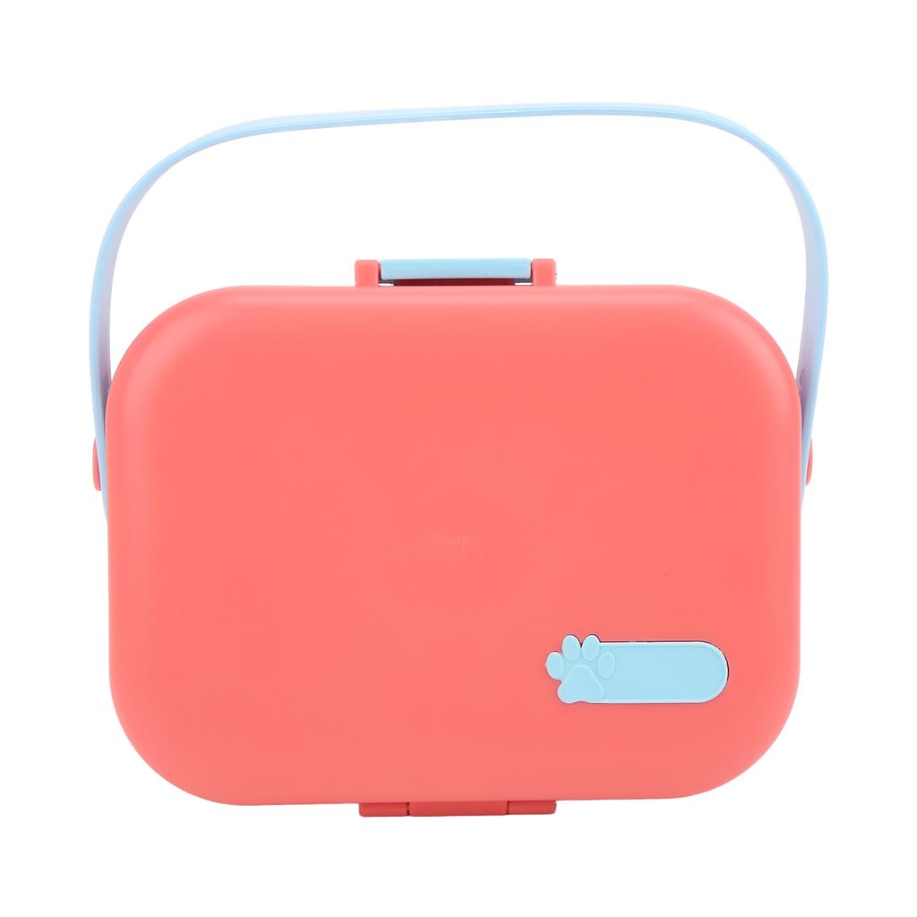 Pet Food Box Double Layer PP Toxic Free Prevent Leakage Carrying Dog Bento Box for Outdoor TravelPink