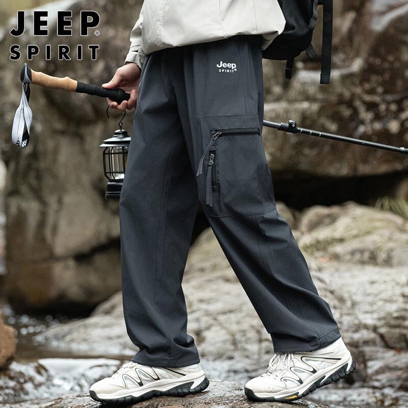 JEEP SPIRIT Men's Casual Straight Leg Cargo Pants for Autumn/Winter