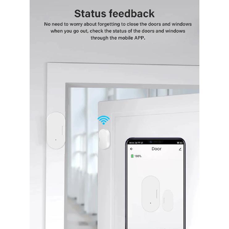 Tuya Smart Home Zigbee Door Sensor Alarm Window Door Open/Closed Detectors Security Protection Smart Life Voice for Alexa Google