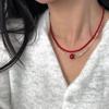 Light Luxury Agate Broken Silver Beads Stacked Necklace Women'S Autumn And Winter Retro Niche Fashion Versatile Neck Chain Sweater Chain