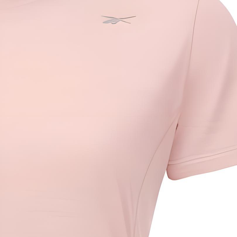 Reebok Moisture Wicking Knitted Short Sleeve T-Shirt Women Tops Light-Pink 23RCS412WGF2