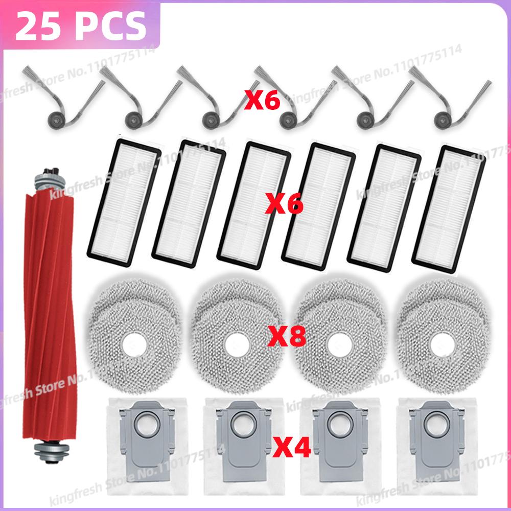 Adatto per ( Roborock QR 798 / QR 598 / QV 35A / QV 35S / Qrevo L ) Parti Spazzola Laterale Principale Filtro Sacchetto Mocio QR798 QR598 QV35A QV35S