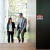 2 PCS Employees only Sign Bilingual 9.6x7 inch, Employee only Signs for Doors Aluminum, Employees only Beyond this Point Sign Reflective, Horizontal