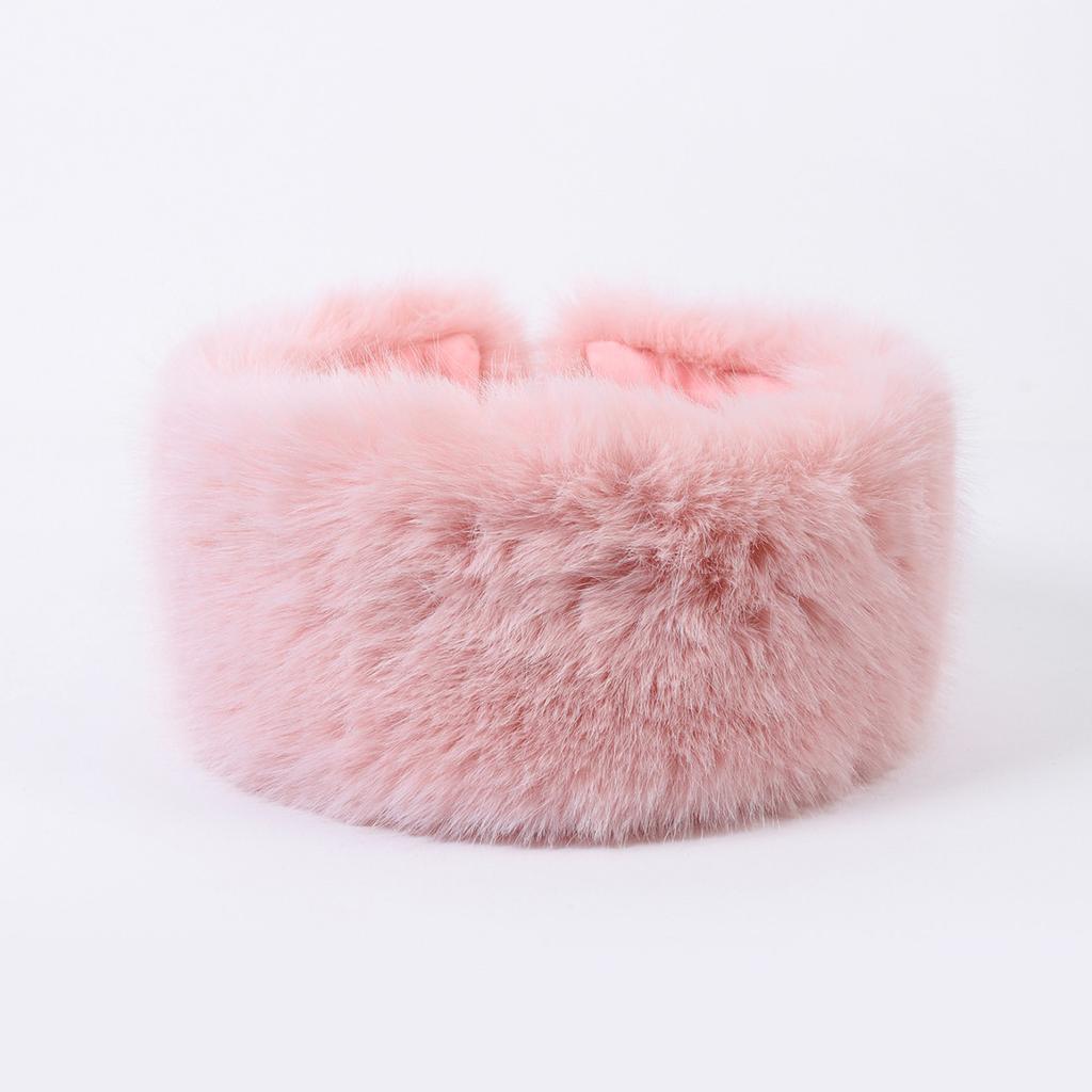 Autumn and Winter Imitation Fox Hair Thickened Fur Roofless Hat Thermal Ear Protection Hat Ring Headgear Headband Empty Top Hat