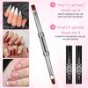 3 Stück Doppelseitige Aufbaugelpinsel, Hartgel-Nagelpinsel mit Strassgriff, French Tip Liner Kunstpinsel, Pinsel für French Manicure für Profis
