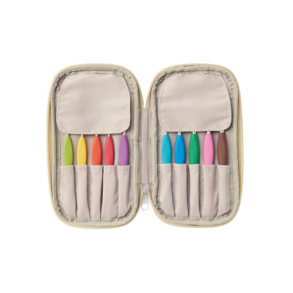 Clover Zippered Crochet Hook Case (Beige) 55-945