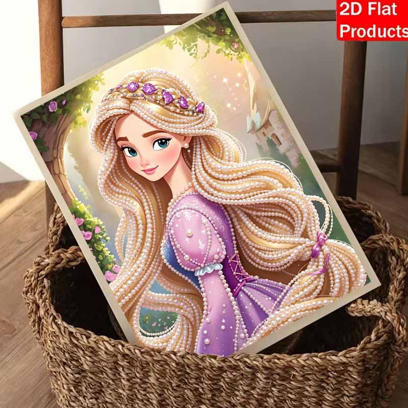 Disney Rapunzel Pearl Painting Handmade Diy Pearl Art Painting Simple Living Room Hanging Painting Decoration