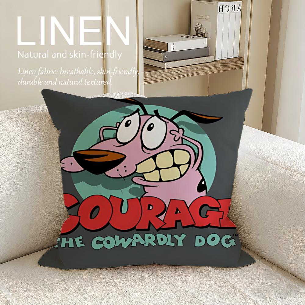 Animation Courage Dog Cushion Cover Pillowcase Set Pcs X X Breathable Washable Sofa Cushion Cover
