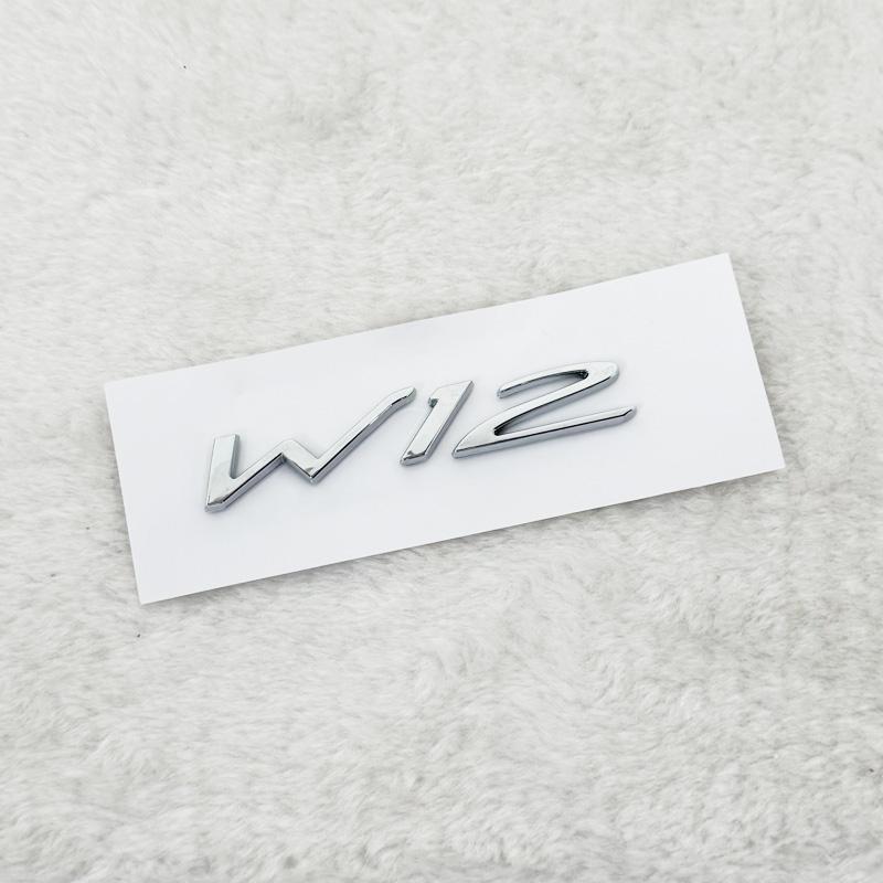 Car W12 Logo Trunk Fender Body Badge Emblem Decals Sticker For Bentley Continental GT Flying Spur Bentayga Mulsanne Parts blvc8