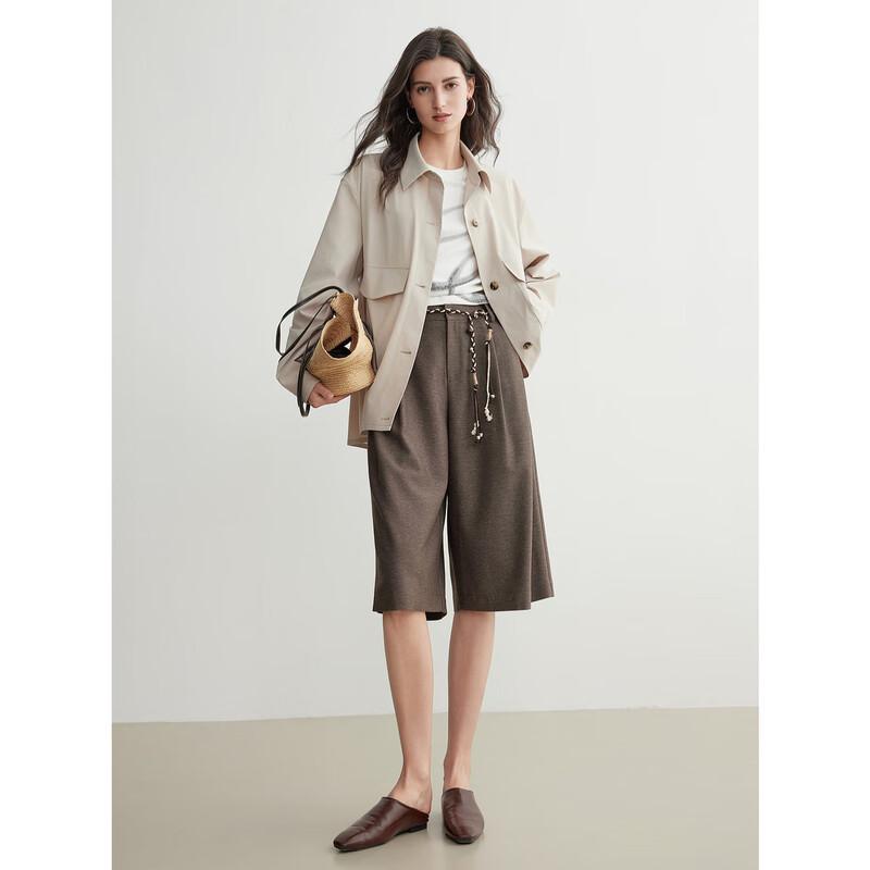ELLE Women's Lapel Shirt Jacket