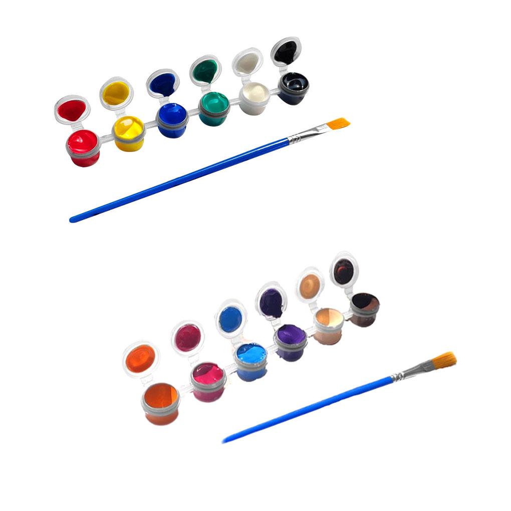 Colors Acrylic Set Paintbrushes 2ml Washable Fluorescent Coloring Tools Children Kids Drawing DIY Accessories Parts