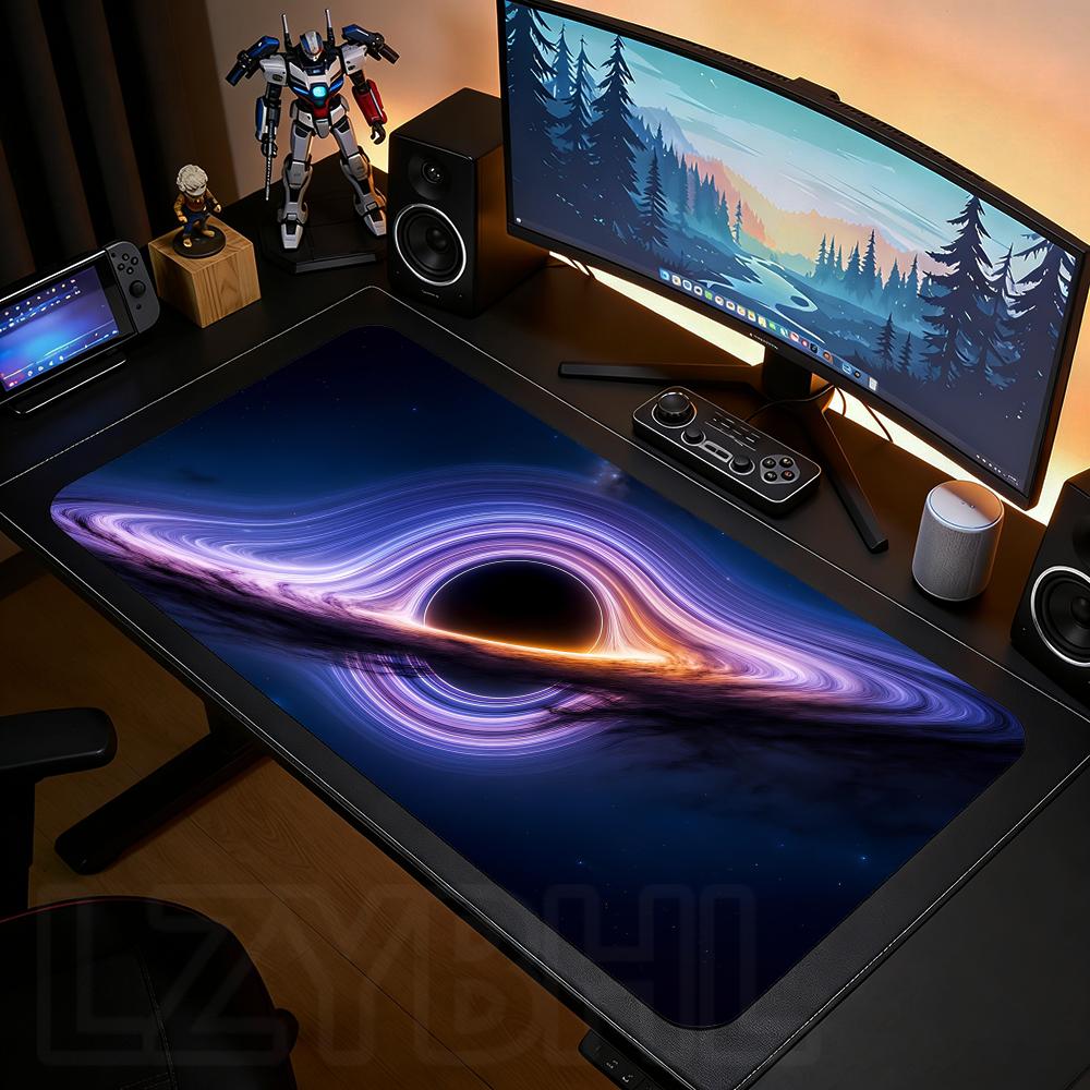 Cosmic Black Hole Mouse Pad XXL Large Anti-Slip Rubber Esport Gaming MousePad Durable Thick Seam Edge Office Gamer Long Desk Mat