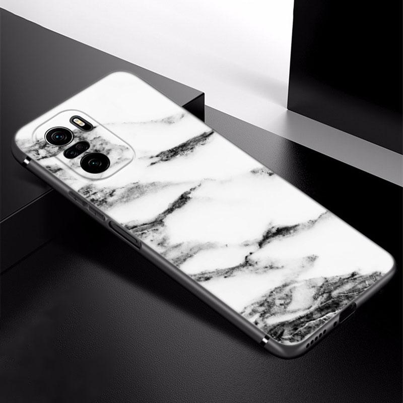 Black and White Marble Phone Case For Xiaomi Redmi Note 5 6 9T K20 K40 K50 Pro 7A 8A 9A 9C 9i 10A 10C A1 S2 Soft TPU Black Cover