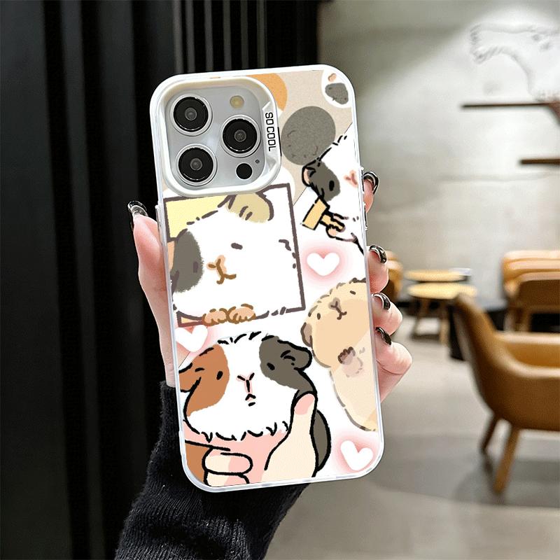 Cartoon Cute Hamster Soft Phone Case for iPhone 15 16 17 Pro Max 17Air 16E 14 Plus 13 12 Mini Shockproof Cover Back Shell