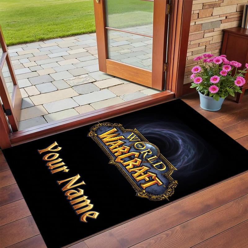 Crystal Velvet Rug Custom Name Text, Soft Non Slip Floor Mat Home DecorWorld of Warcraft