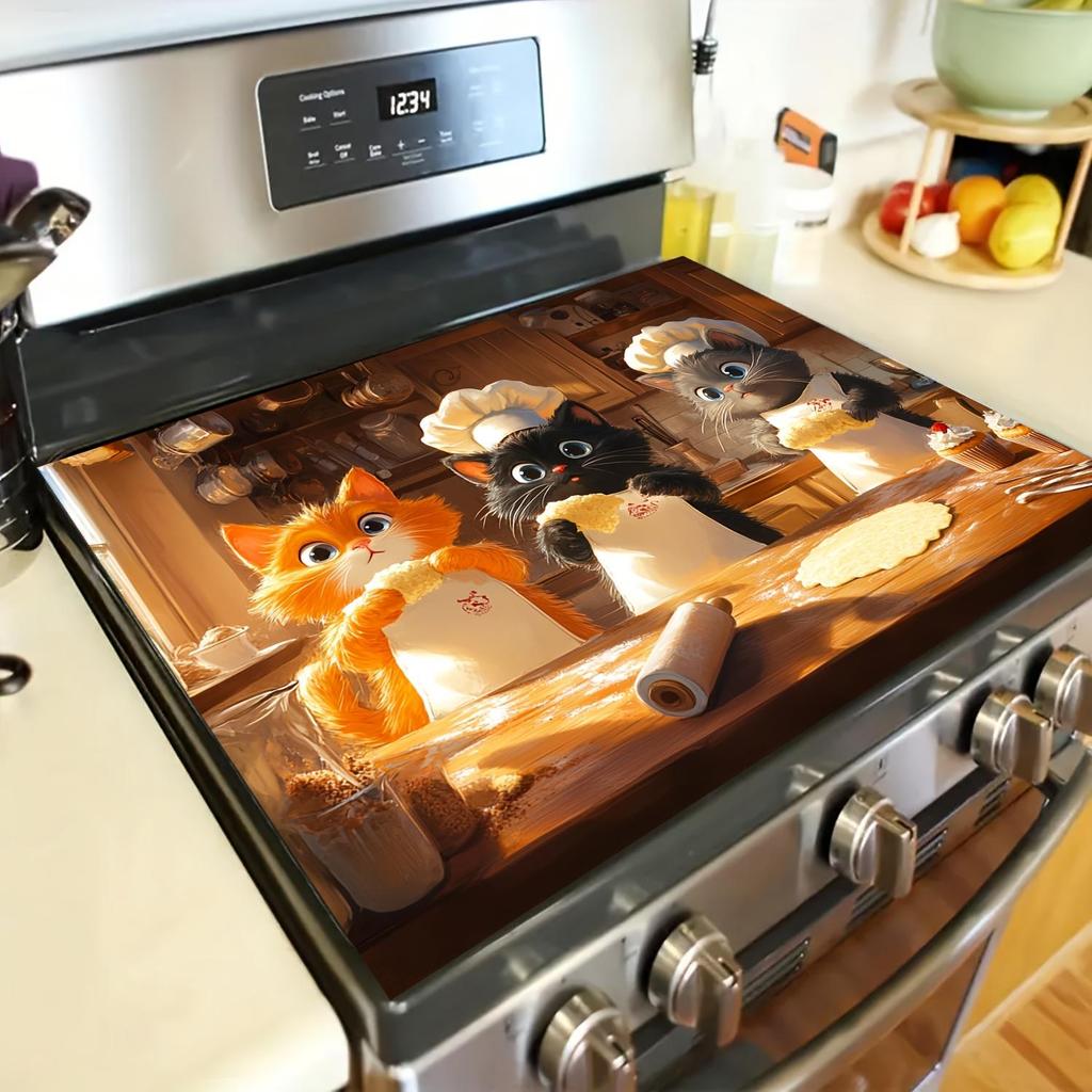 Cute Cat Print Rubber Drying Mat for Kitchen and Coffee Shop Use