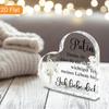 Plaque en forme de cœur - Souvenir de marraine allemande avec "Patin", Cadeau élégant d'anniversaire/d'anniversaire/de Noël pour marraine, belle-grand-mère, Mentor - Tab