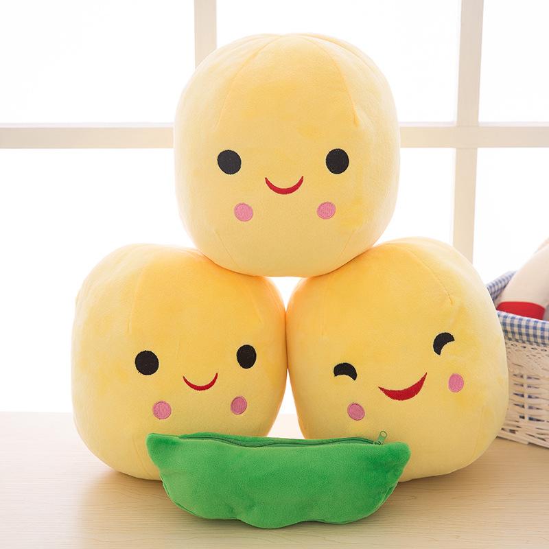 Popular Soft Plant Cotton Pea Pod Plush Toy Doll Cute and Comfortable Couple Bean Sleeping Pillow Valentine's Day Gift