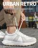 Men's White Breathable Thick-Soled Platform Sneakers - Discreet 8cm Height Boost Casual Dad Shoes