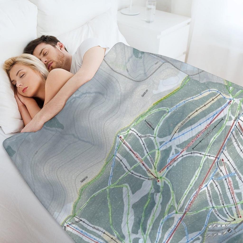 Holiday Valley Resort Trail Map Throw Blanket bed plaid Cute Bed Fashionable Beautifuls Blankets