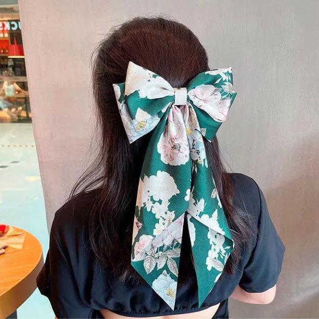 Bow hairpin ribbon hair accessories Korean temperament hair girl top clip headdress.