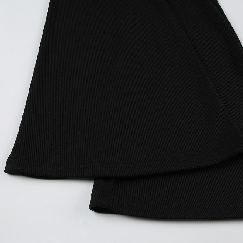 Pantaloni de vară pentru femei Stil dulce și picant Talie joasă Coliziune de culori alb și negru Senzație leneșă Micro slim Pantaloni casual