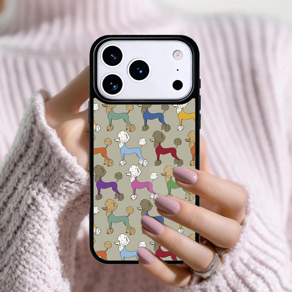 Cartoon Poodles Pattern Soft Phone Case For Apple iPhone 17 Air 16E 15 14 Plus 13 12 11 Pro Max Mini Funda Cover