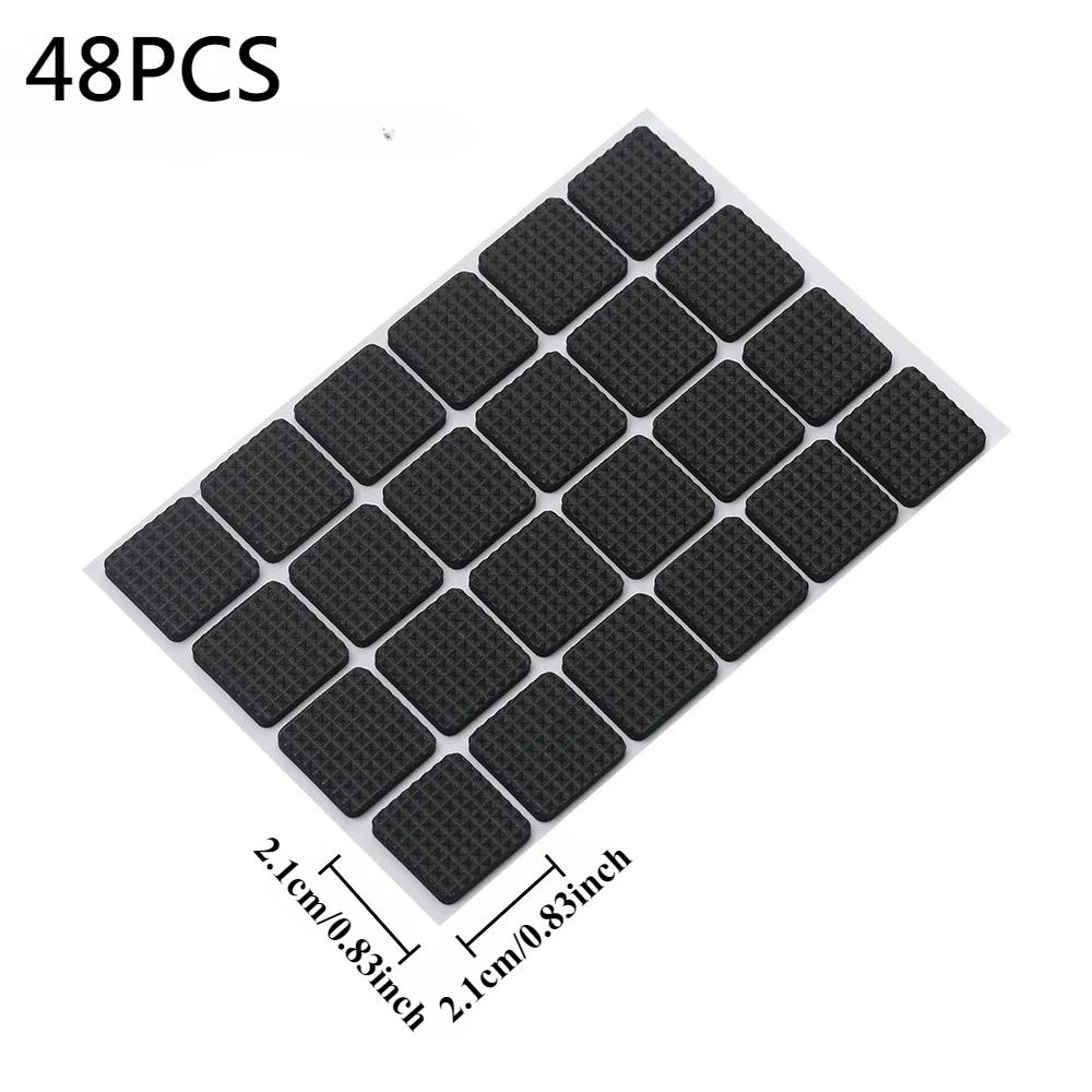 48Pcs Soft Furniture Leg Pads Bumper Chair Fittings Thickening Self-adhesive Floor Protector Anti-slip Mat Anti Rub