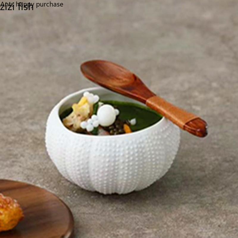 Riccio di Mare Ciotola da Zuppa in Ceramica Piatto Piano Ciotola da Dessert Piatto per Frutta Insalatiere Ciotole Decorative Piatto per Dim Sum Piatti per Dolci