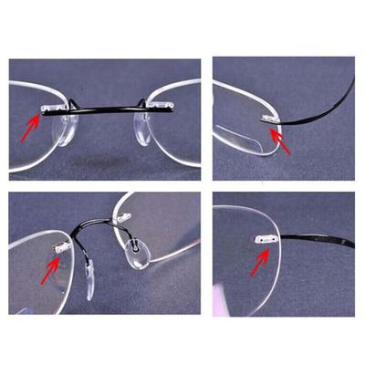 100 Pièces 7mm/2.2mm Longueur Lunettes Sans Monture Double Bouchon en Caoutchouc Boucle de Blocage Pour Lunettes de Vue Accessoires d'Équipement