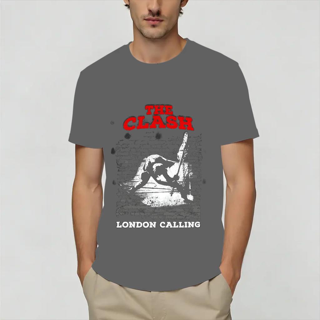 Novelty Vintage The Clash TShirt for Unisex Round Collar Cotton T Shirts Short Sleeve Tee Shirt Summer Clothes