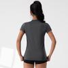 2025 Women's Sporty Casual V-Neck Short-Sleeve Solid Color Yoga Pullover Top