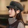 Autumn and Winter Hats for Women Versatile British Style Fashion Beret Windproof and Warm Painter Korean Style Fashion Star Anise Hat