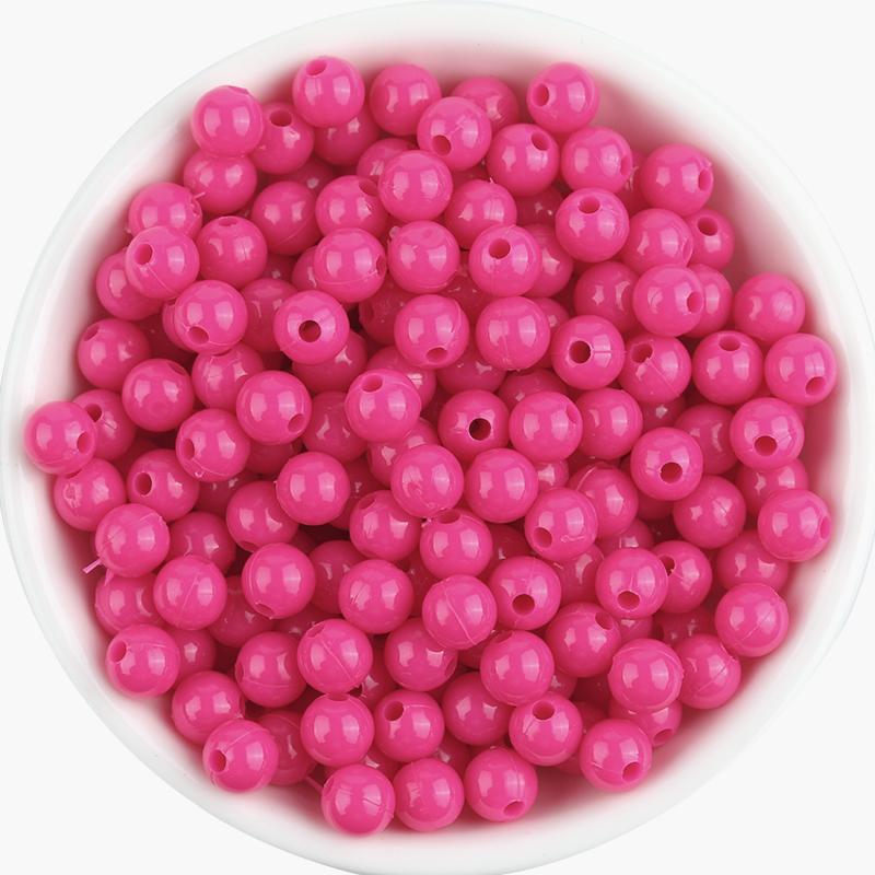 100Pcs 6mm Plastic Beads Solid Color Loose Spacer Round Beads For DIY Bracelets Phone Chains Jewelry Making Supplies Wholesale